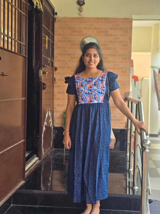 Blue flowers Feeding frock