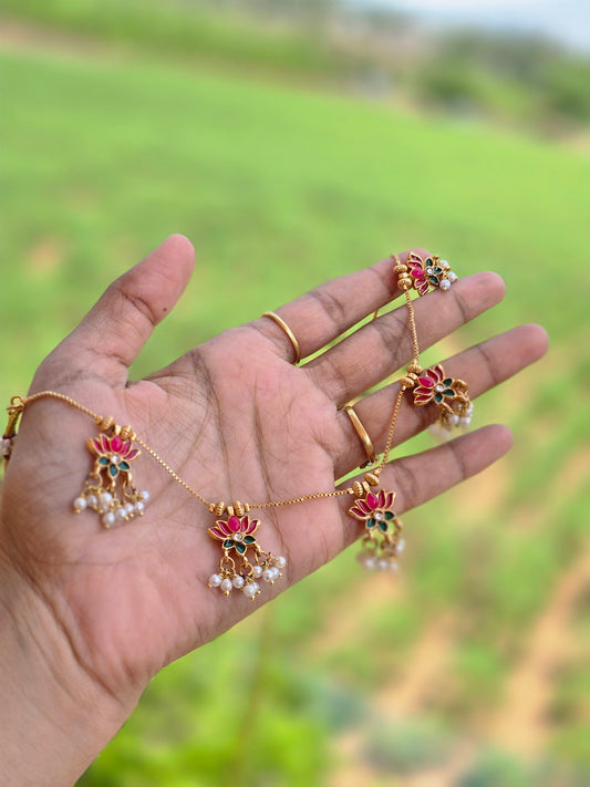Lotus with Pearl Hangings
