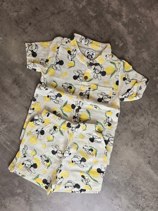 Mickey Unisex Muslin Coord set