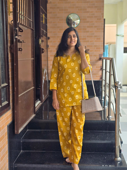 Yellow patterns coord set