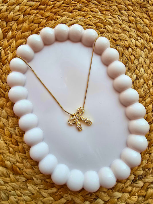 Bow full of Stones Pendant with Chain