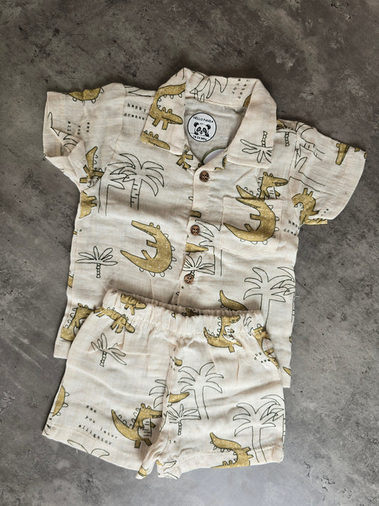Crocodile Tree Muslin Coord set