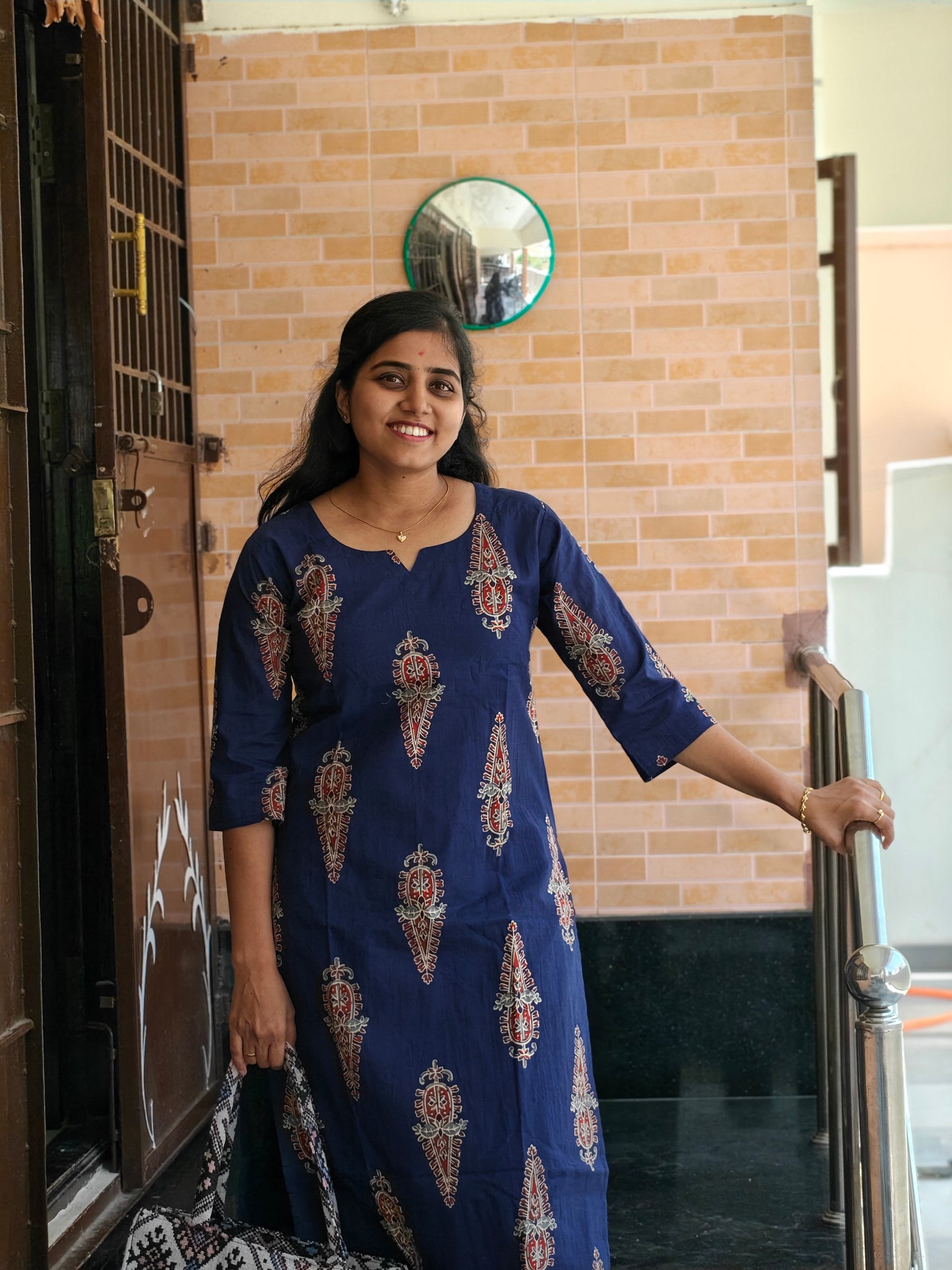Blue Jaipur cotton Kurti Set with Lining