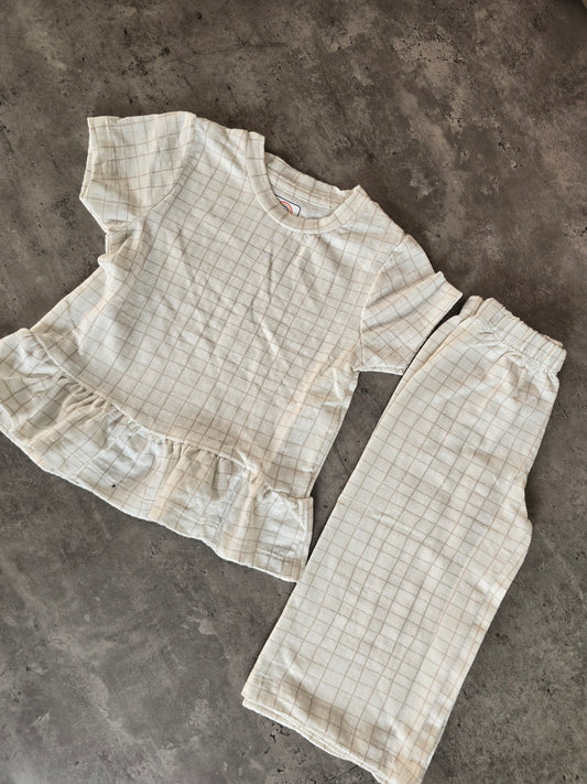 White checked Frill coord set
