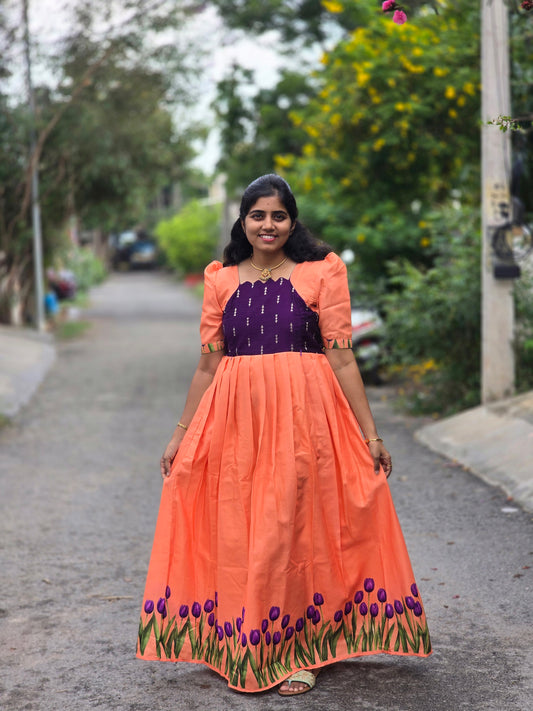 Light Orange Violet Tulip Feeding Maxi