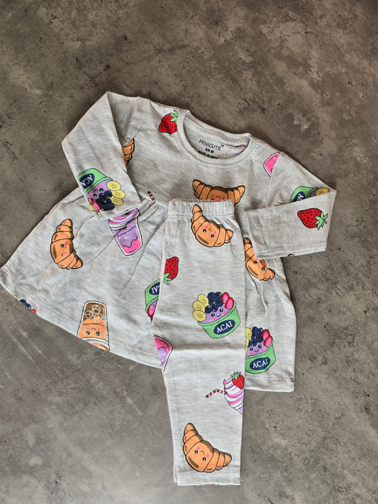Grey Fruits Frill coord set