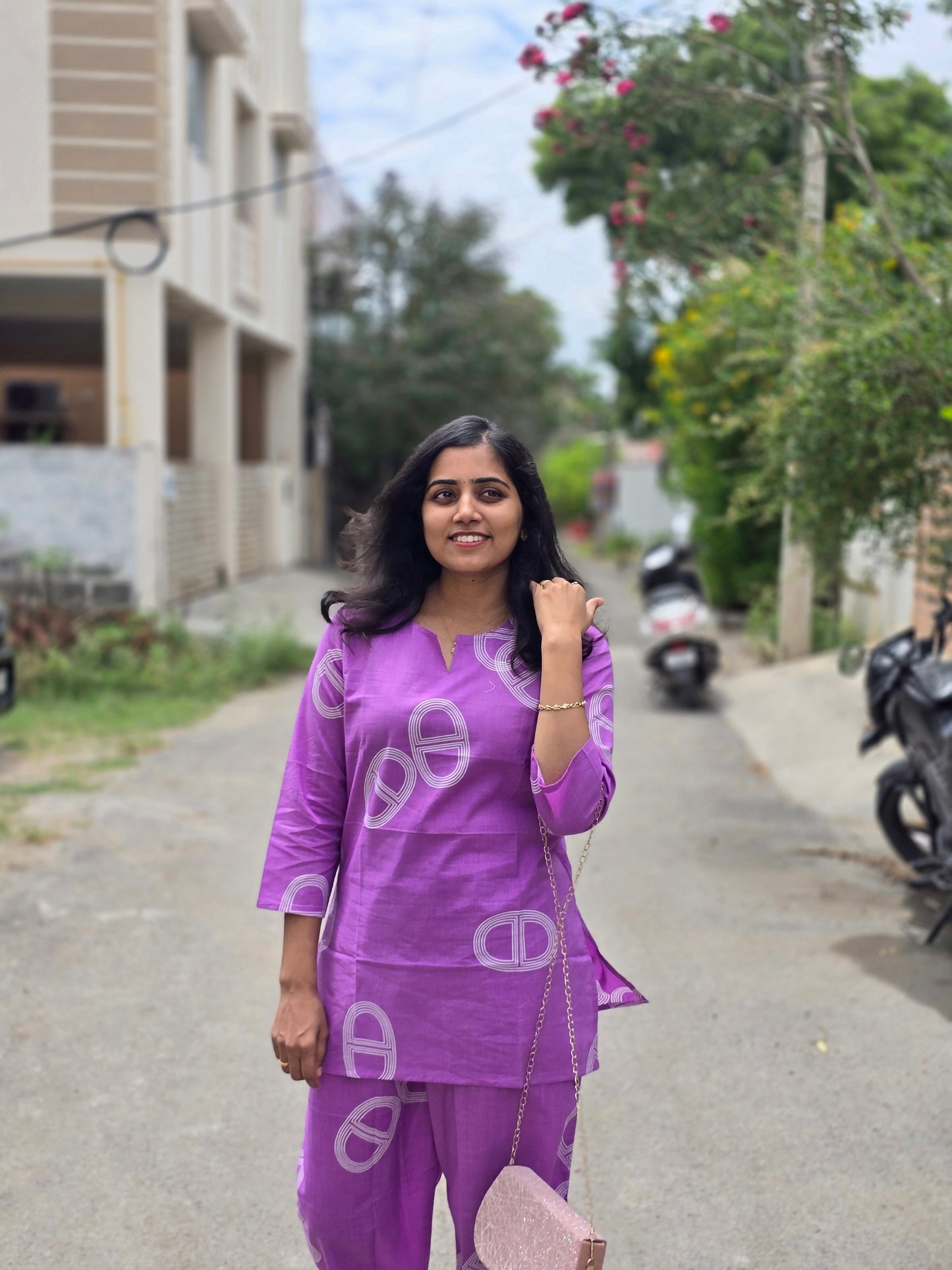 Lavendar Rings Cotton coord set