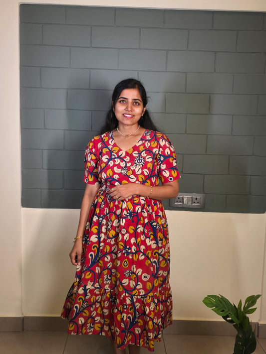 Red Floral Kalamkari