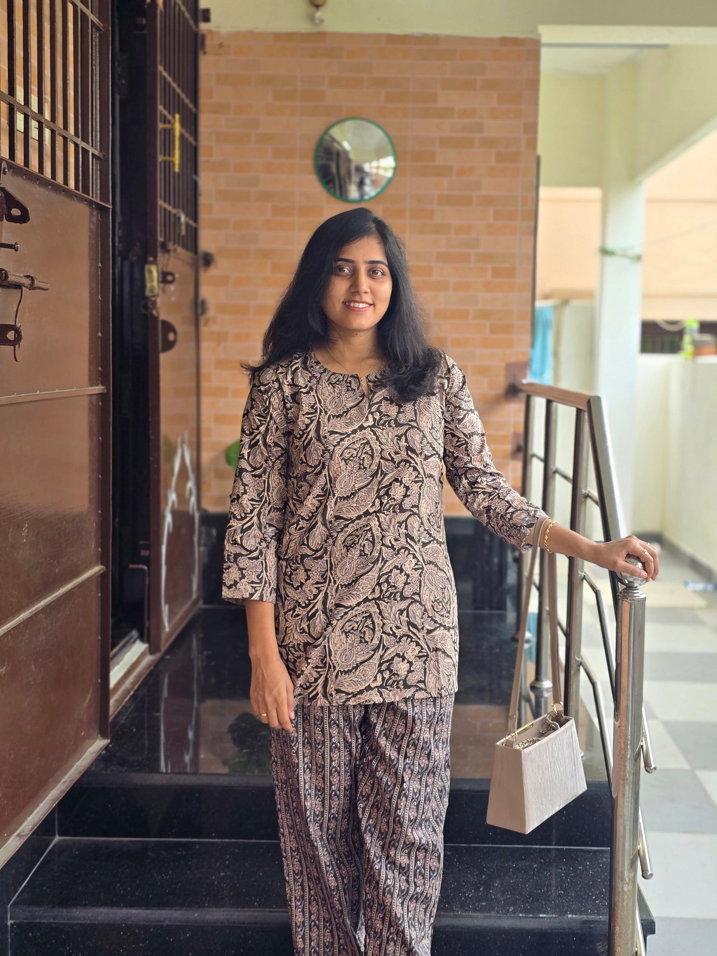 Black kalamkari coord set