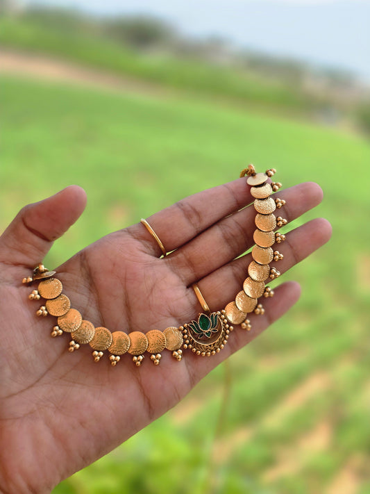 Lotus with Coins Necklace