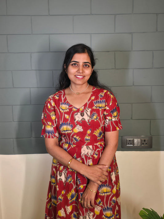Red Lotus Kalamkari