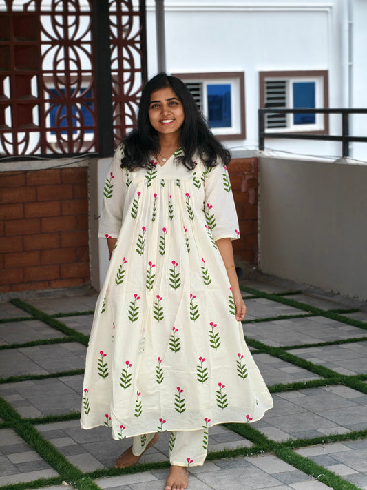 Pink Blossom kurti set
