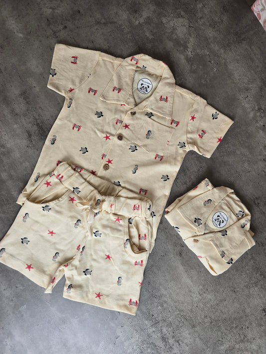 Crab starfish Cotton Coord set