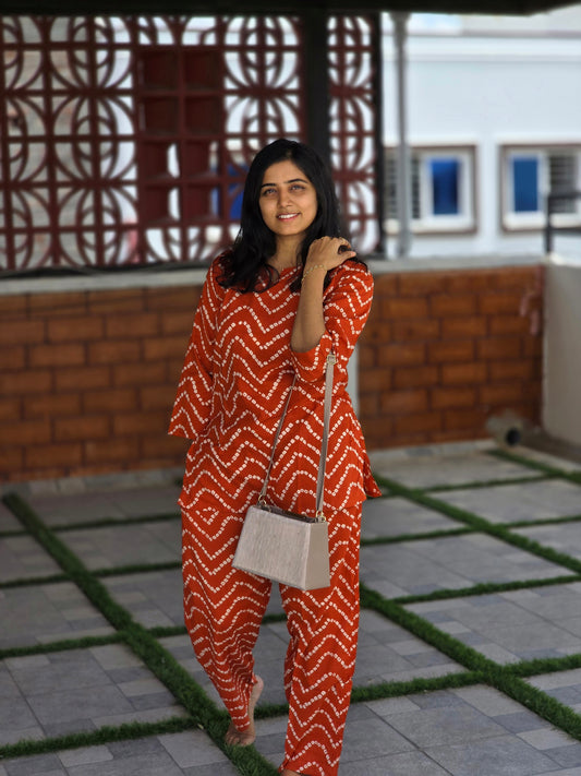 Orange waves coord set