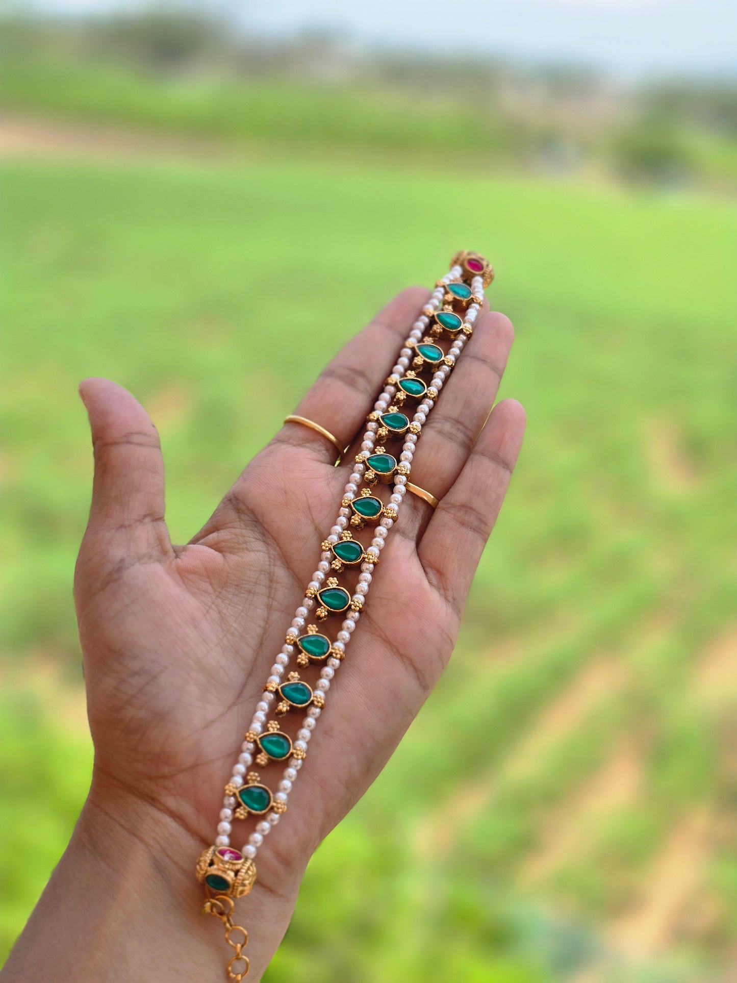 2 in 1 Double side stone choker