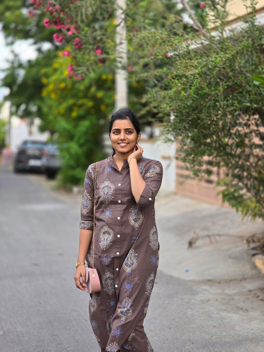 Brown Designs kurti set