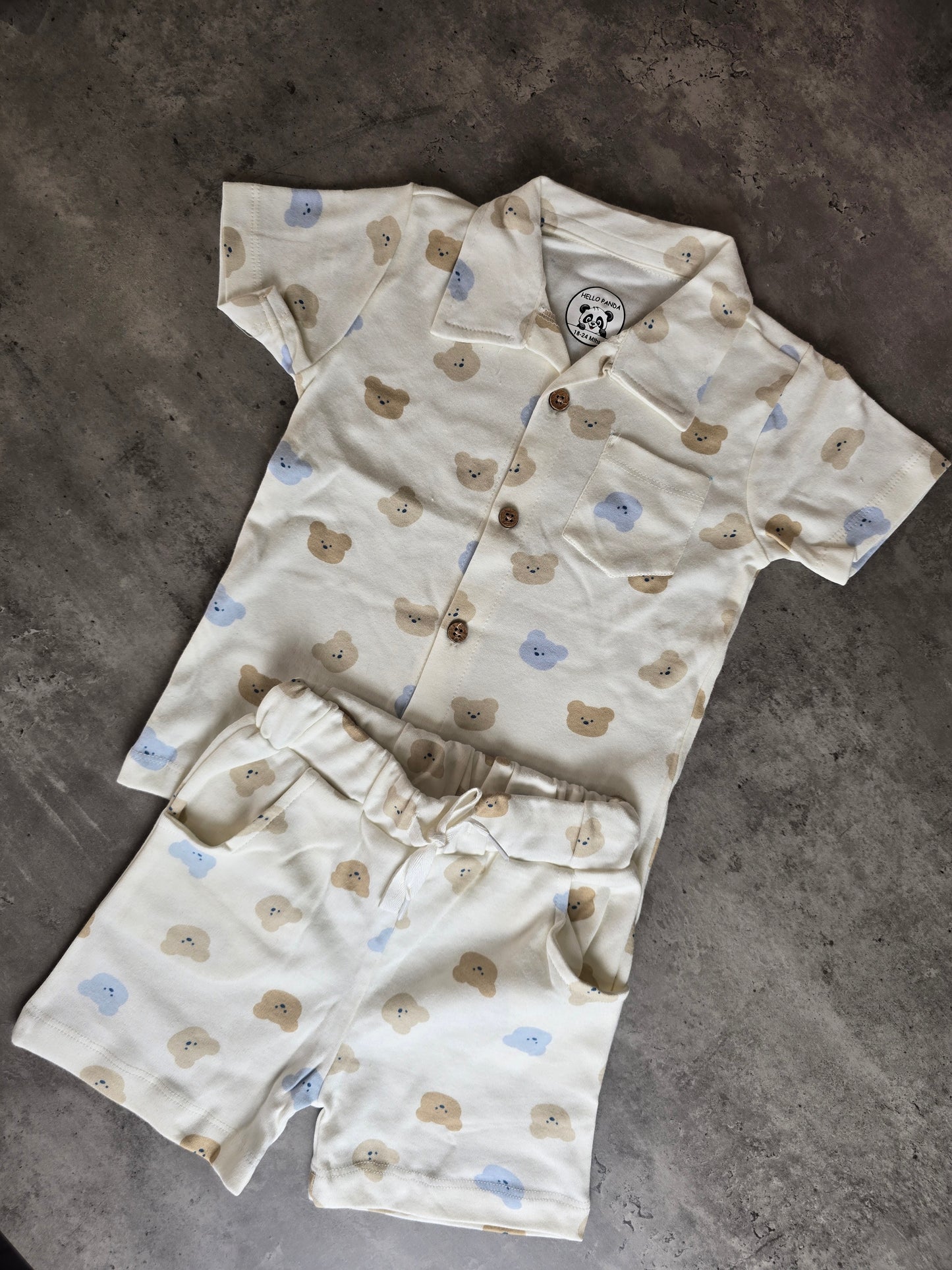 Bear Face Cotton Coord set