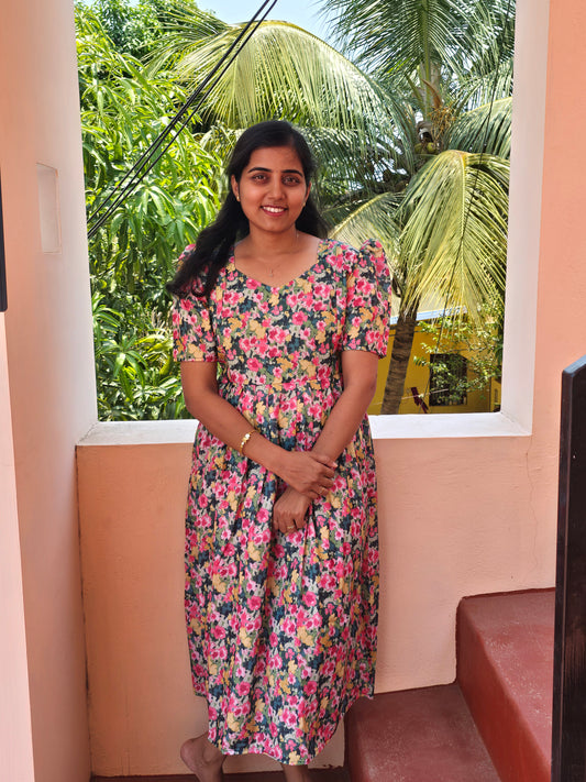 Green Floral Feeding Maxi