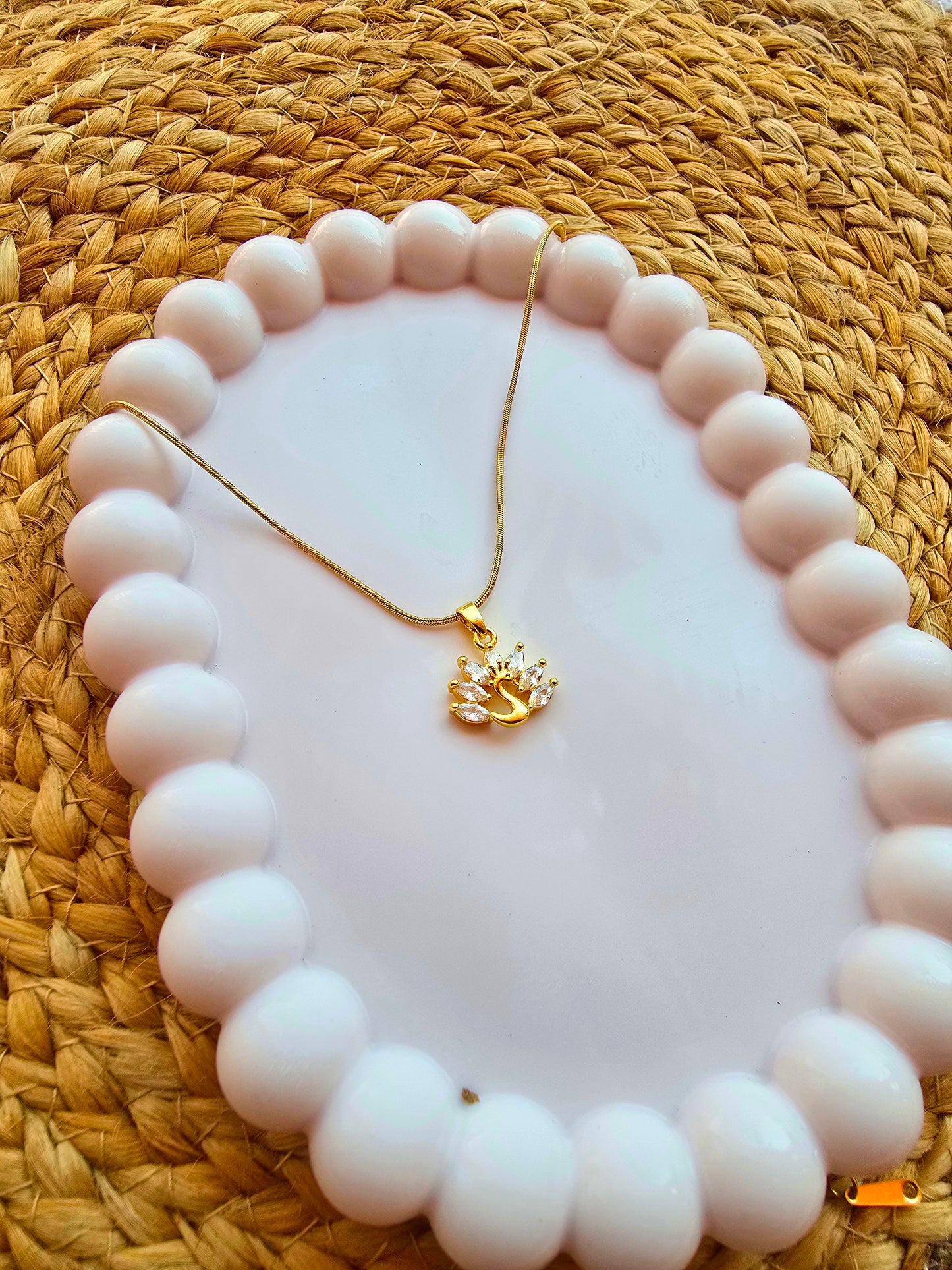 Peacock with Stone Pendant with Chain